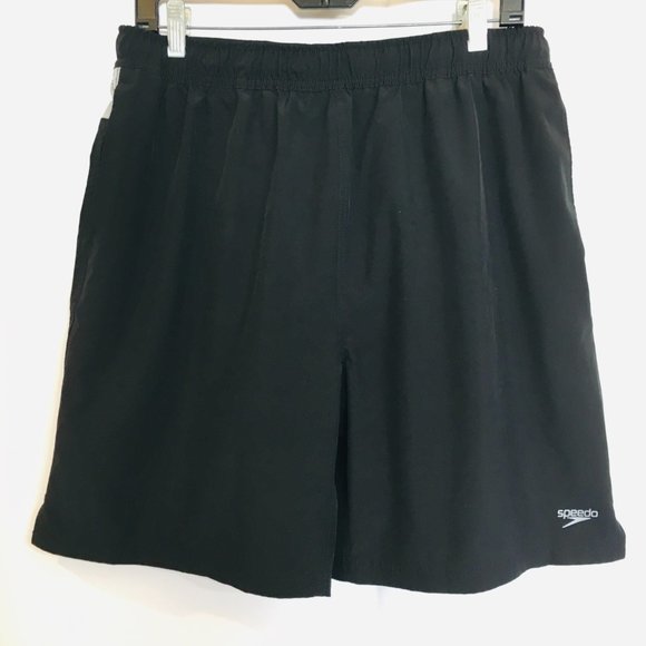 Speedo Men’s Black Swim Trunks w/ grey back yoke - Picture 4 of 8